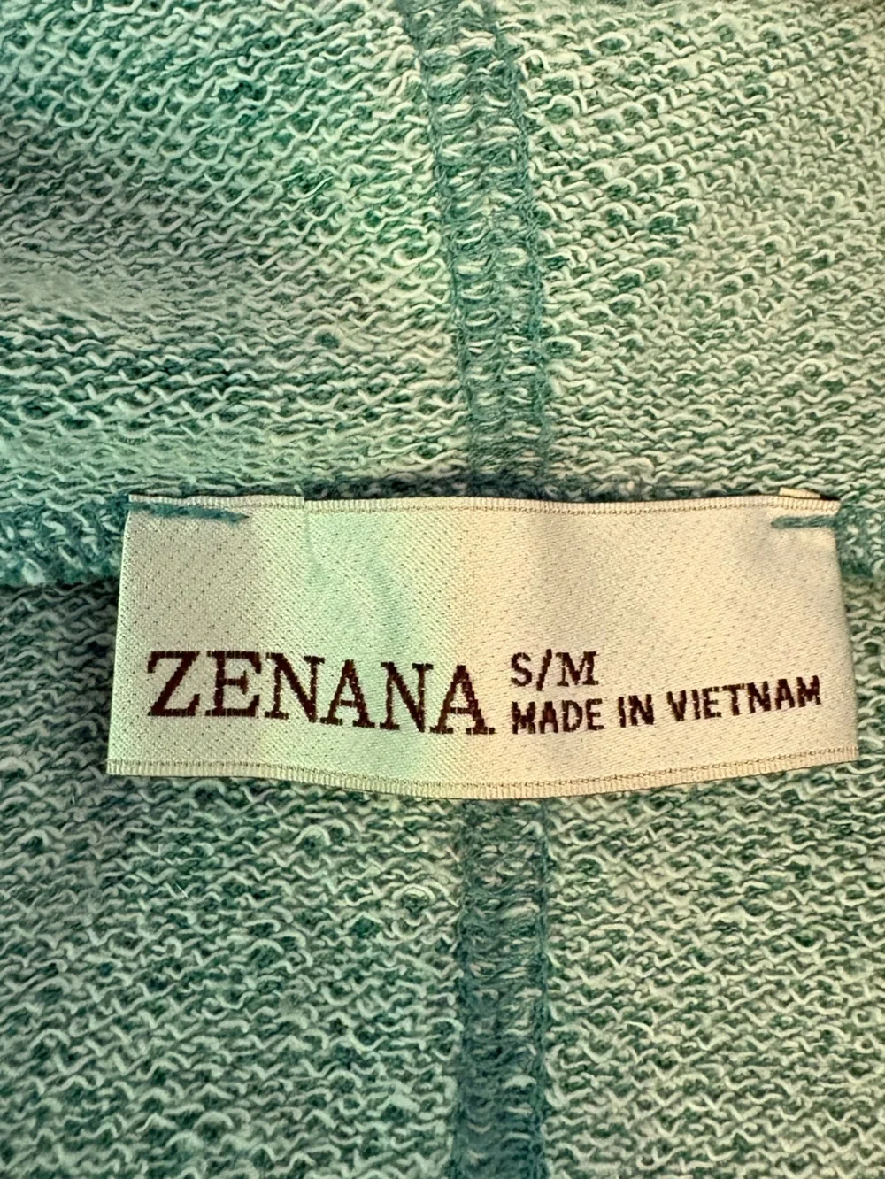 Zenana Mineral Wash Cropped Hoodie Seafoam Green Raw Hem Small